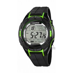 RELOJ CALYPSO K5627/4 DIGITAL FOR MAN  CAUCHO NEGRO VERDE