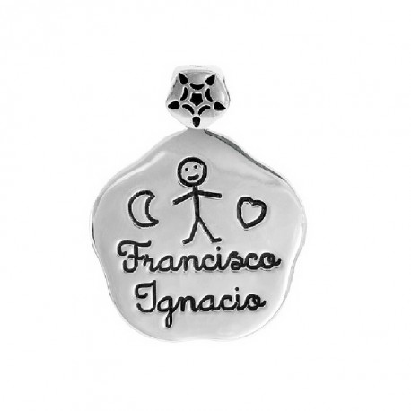 COLGANTE PERSONALIZABLE FLOR PEQUEÑA PLATA