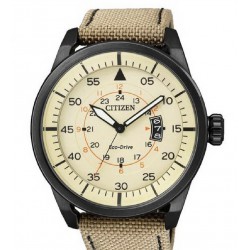 RELOJ CITIZEN HOMBRE ACERO IP NEGRO ECO-DRIVE AVIATOR