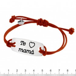 PULSERA MARDUK PLATA Y CUERO TE QUIERO MAMA