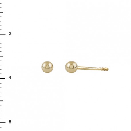 PENDIENTES ORO BOLA LISA 3 MM