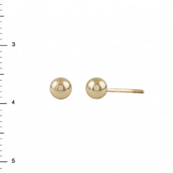 PENDIENTES ORO BOLA LISA 4 MM