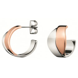 PENDIENTES CALVIN KLEIN SENSES ACERO BICOLOR IP ROSE