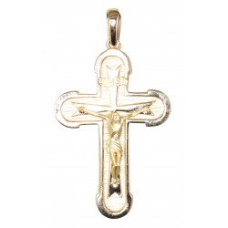 CRUZ CRISTO EN RELIEVE ORO LEY