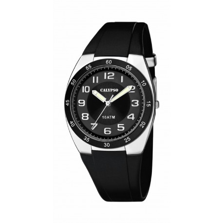 RELOJ CALYPSO STREET STYLE HOMBRE ACERO CAUCHO NEGRO