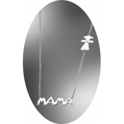 COLLAR LOTUS SILVER MOTHERS LOVE PLATA LEY MAMA Y NIÑA CON CIRCONITAS