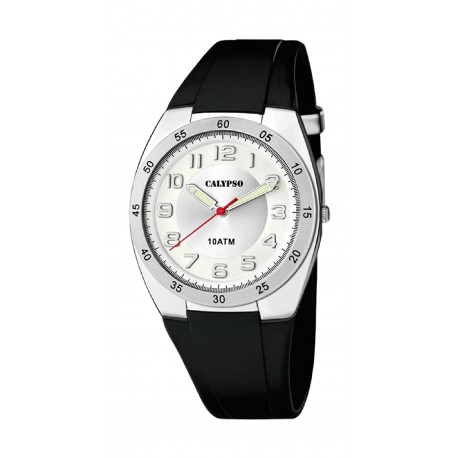 RELOJ CALYPSO K5753/4 STREET STYLE ACERO Y CAUCHO NEGRO