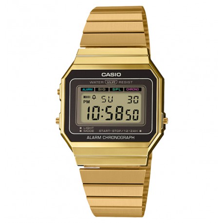 RELOJ A700WEG-9AEF CASIO COLLECTION VINTAGE RESINA Y ACERO IP DORADO