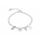 PULSERA UNODE50 I´M WAITING 4 U PINK METAL PLATEADO