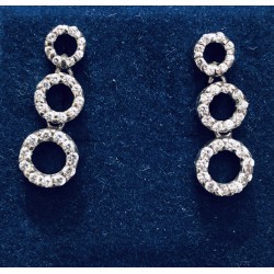 PENDIENTES ORO BLANCO LEY CON CIRCONITAS