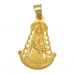 MEDALLA ORO LEY SILUETA VIRGEN DEL ROCIO GRANDE 30 X 42 MM.