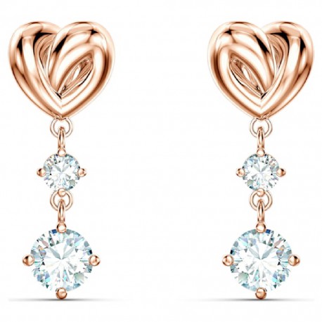 PENDIENTES SWAROVSKI LIFELONG HEART, METAL IP ROSÉ 5517942