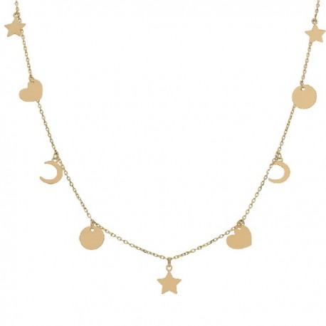 COLLAR ORO LEY GARGANTILLA CON MINI CHARMS