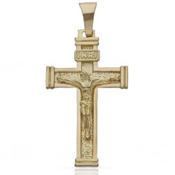 CRUZ ORO 18 KTES. MACIZA CON CRISTO 24 X 41 MM.