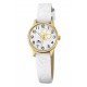 RELOJ LOTUS NIÑA IP DORADO CORREA PIEL BLANCA + PULSERA LOTUS SILVER