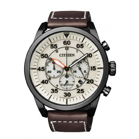 RELOJ CITIZEN OF COLLECTION CRONO AVIATOR ECO-DRIVE  CORREA PIEL MARRON