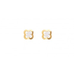 PENDIENTES FLOR CON CIRCONITAS ORO LEY